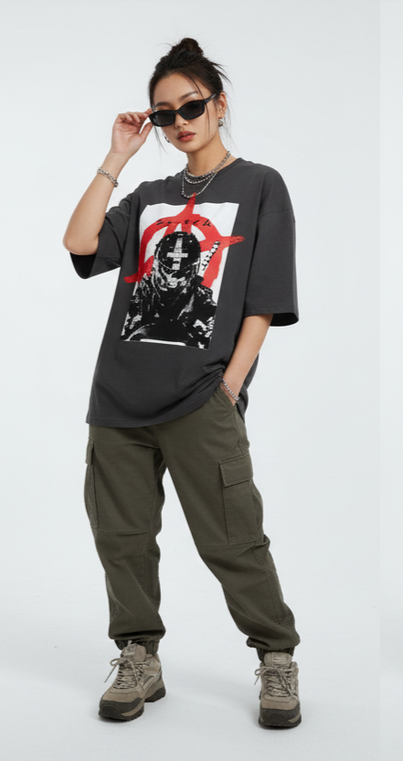 Cyber Anarchy Oversized Tee – Techwear Edition